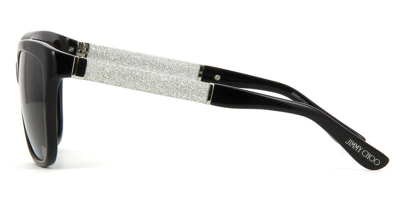 Jimmy Choo Cora Black and Silver Sunglasses. Jimmy Choo Black Cora/S Glitter Sunglasses ○ Labellov  main image 3