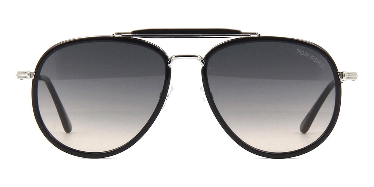 Tom Ford Tripp TF666 01B Black and Silver Sunglasses